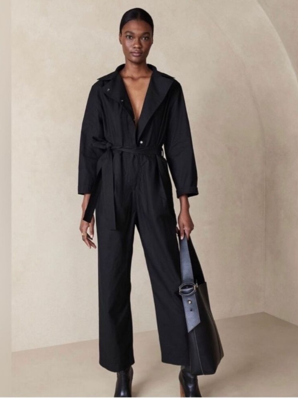 Black Utility Jumpsuit no belt XS